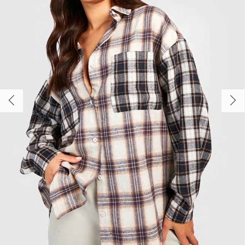 Never worn oversized plaid shirt